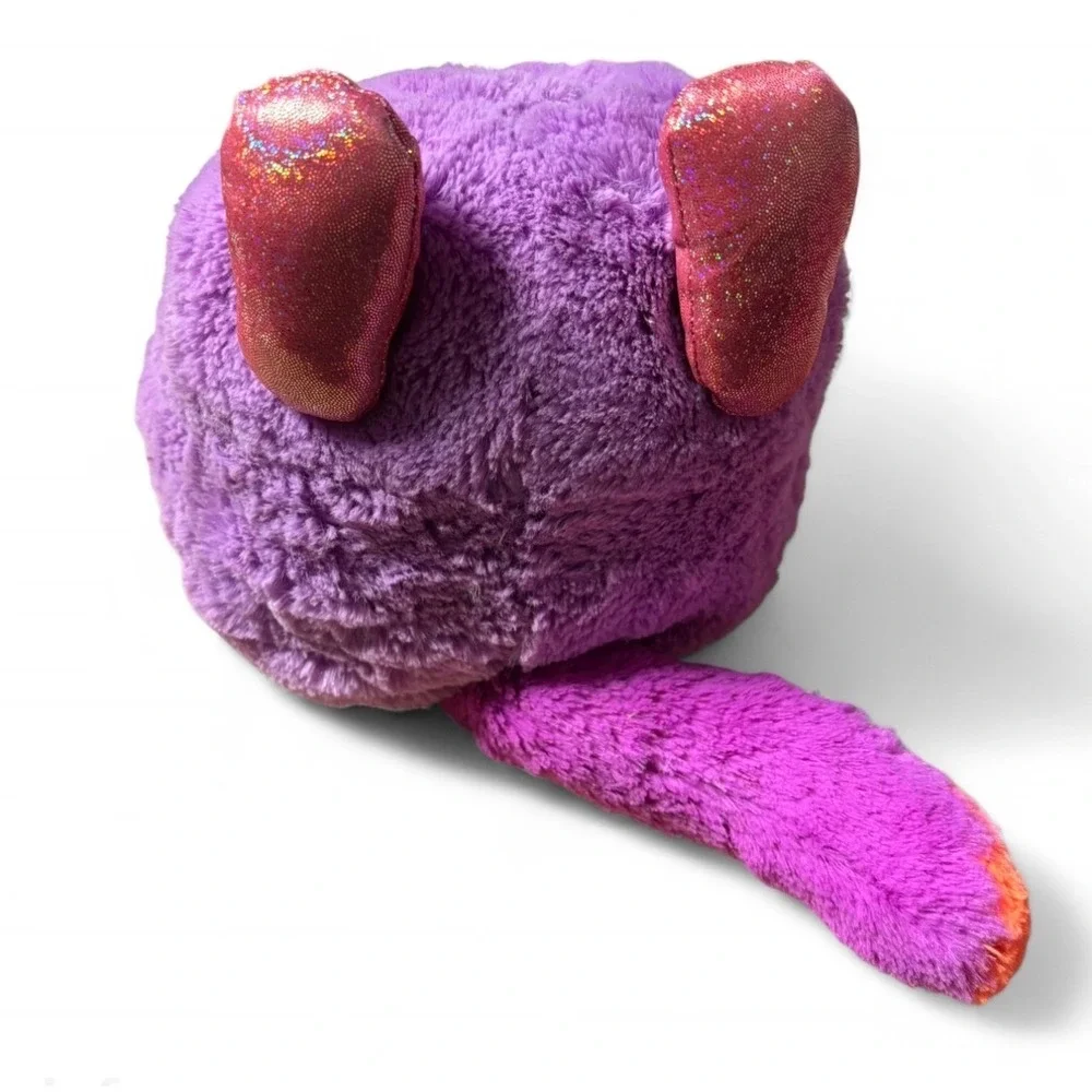 Misfittens Purple Rainbow Tail Cat Plush‎ Stuffed Animal Toy Sparkly Feet Bow